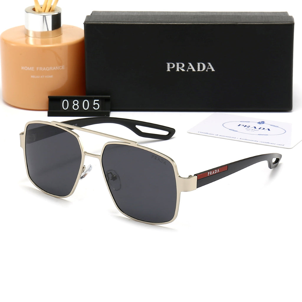Prada Double Bridge Square Polarized Sunglasses