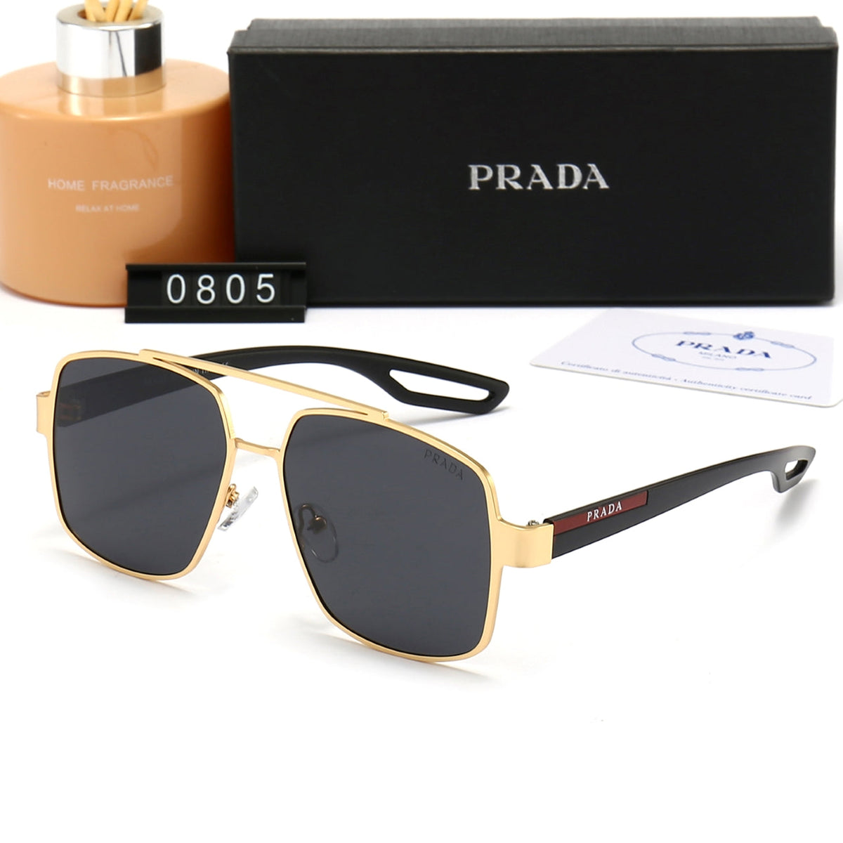 Prada Double Bridge Square Polarized Sunglasses