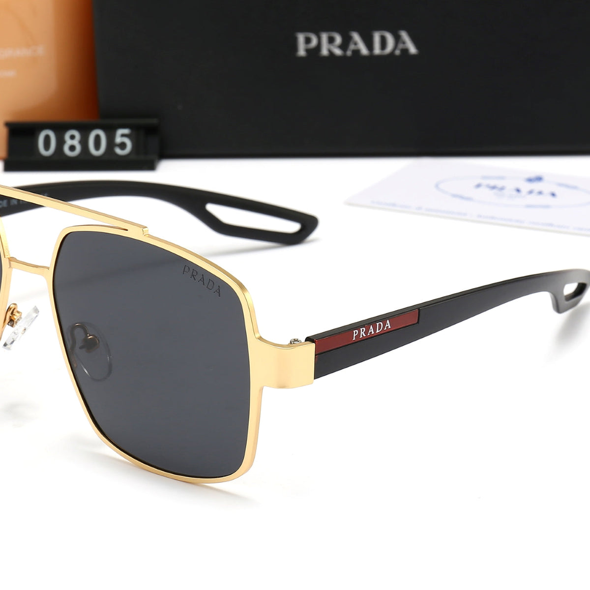 Prada Double Bridge Square Polarized Sunglasses