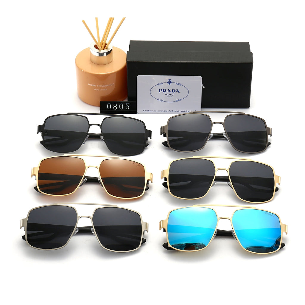 Prada Double Bridge Square Polarized Sunglasses