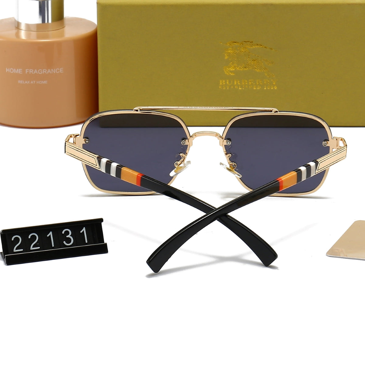 Burberry B Square Navigator Polarized Sunglasses