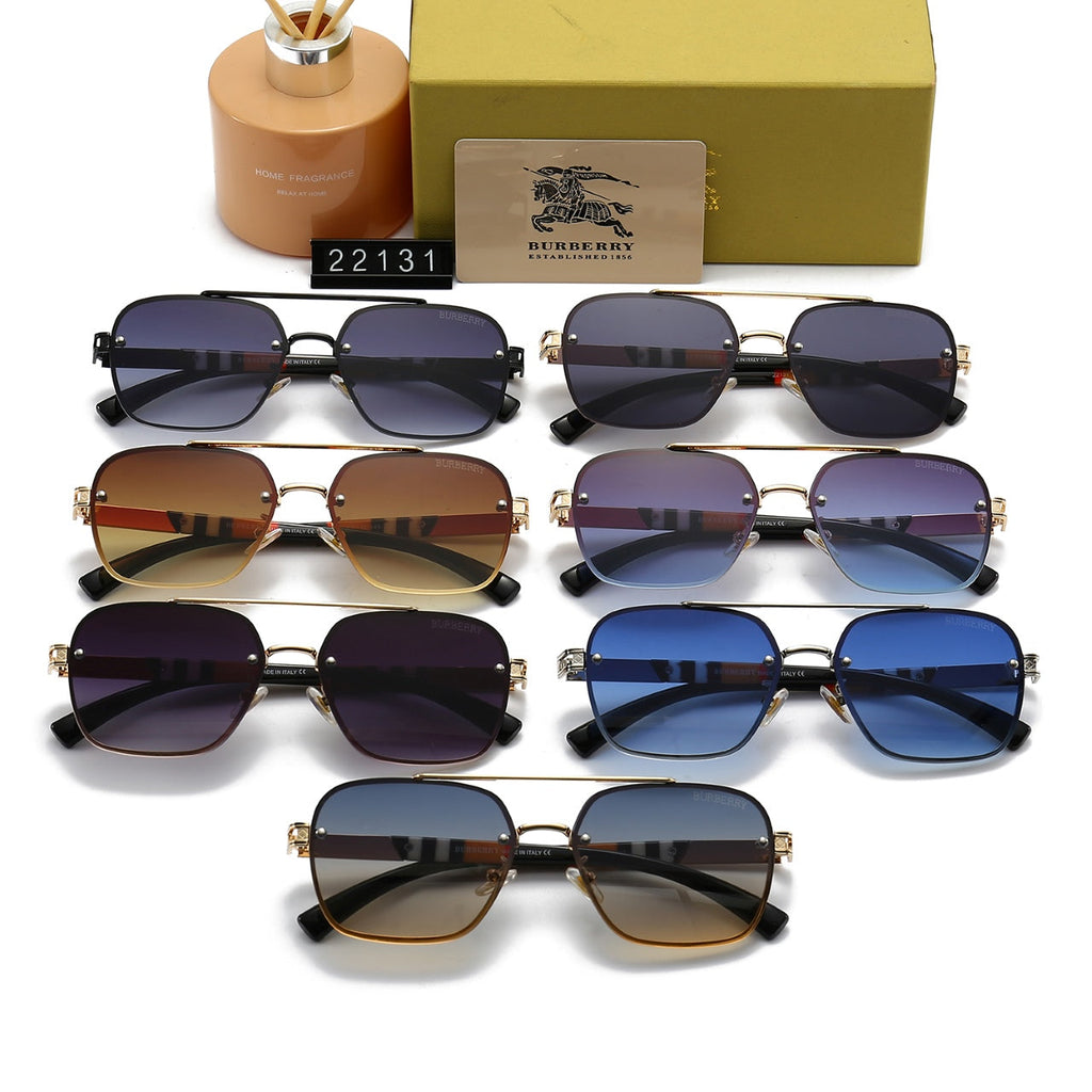 Burberry B Square Navigator Polarized Sunglasses