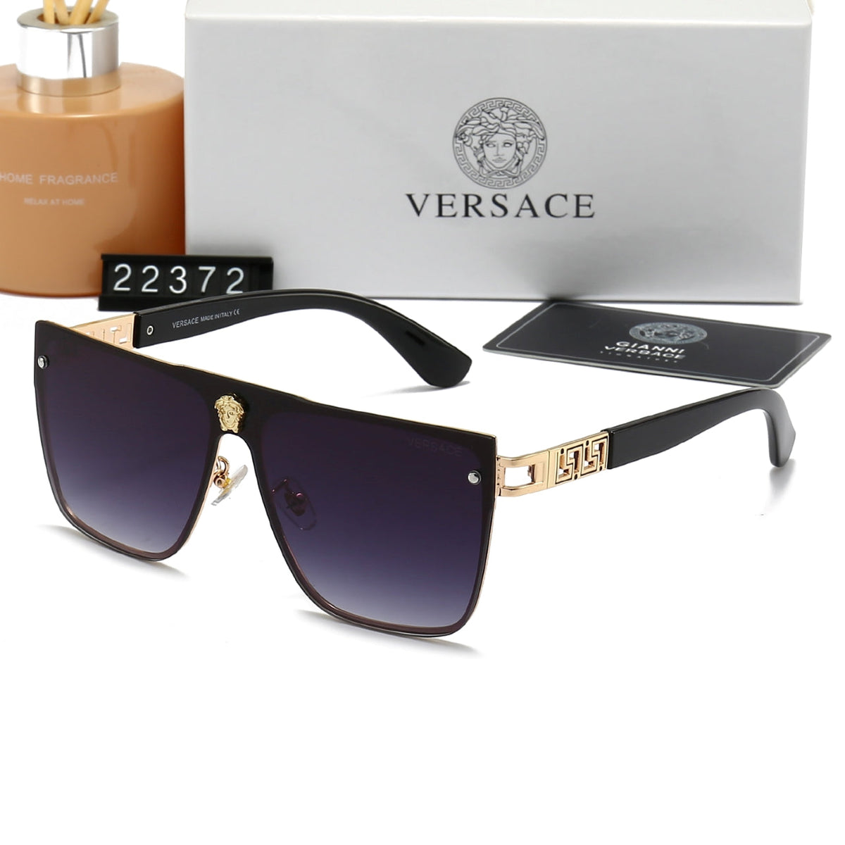 Versace Medusa Oversized Square Polarized Sunglasses