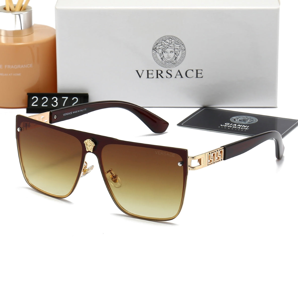 Versace Medusa Oversized Square Polarized Sunglasses