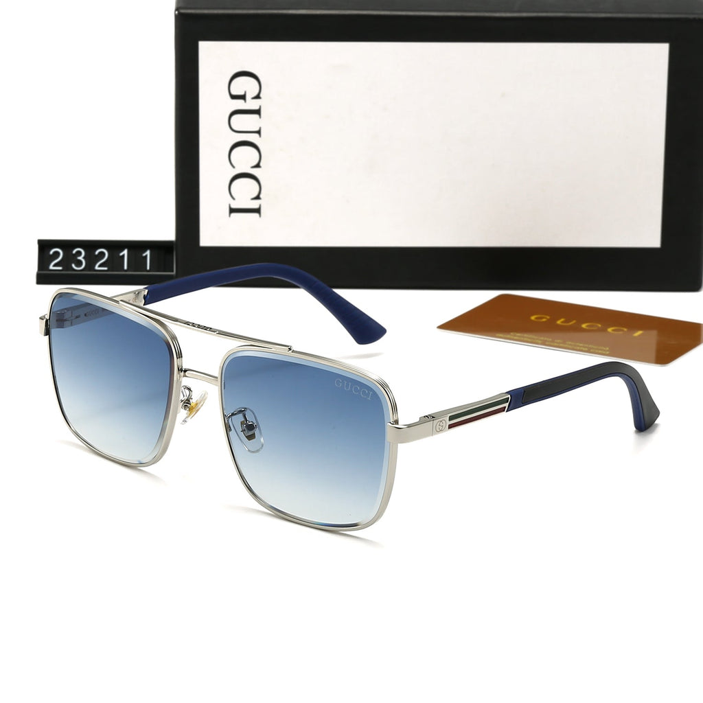 Gucci GG Double Bridge Square Polarized Sunglasses