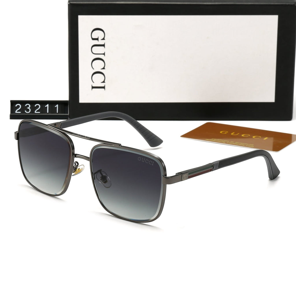 Gucci GG Double Bridge Square Polarized Sunglasses